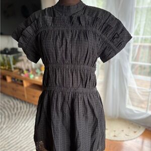 Ghospell Charcoal Short Sleeve Dress, size S